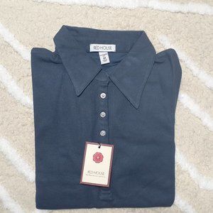 Red House Navy Blue Unisex Size Medium Short Sleeve Casual Polo NWT